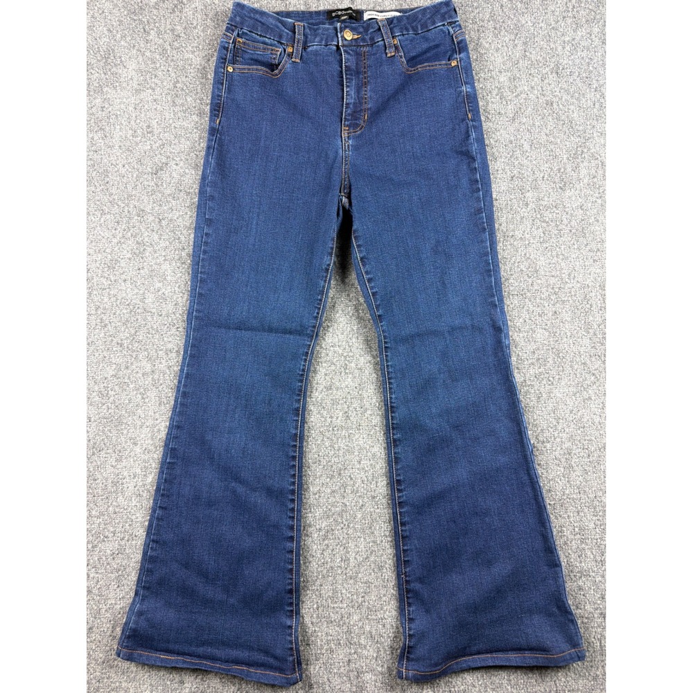 BCBGeneration High Rise Curvy Flare Jeans Dark Wash Blue Denim Size 11/30